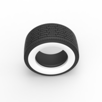 Super single semi Whitewall tire Version 3 Scale 1:25 - Thumbnail 6