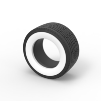 Super single semi Whitewall tire Version 3 Scale 1:25 - Thumbnail 7