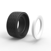 Super single semi Whitewall tire Version 3 Scale 1:25 - Thumbnail 9