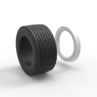 Super single semi Whitewall tire Version 3 Scale 1:25 - Thumbnail 10