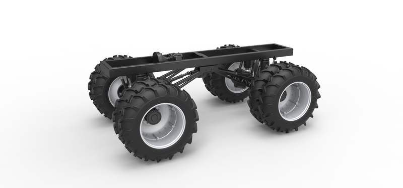 Chassis of Vintage Monster Truck with double wheels 1:25