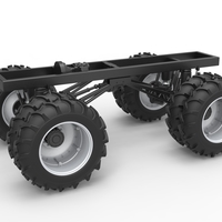 Chassis of Vintage Monster Truck with double wheels 1:25 - Thumbnail 1