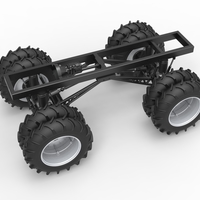 Chassis of Vintage Monster Truck with double wheels 1:25 - Thumbnail 2