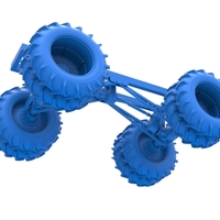 Chassis of Vintage Monster Truck with double wheels 1:25 - Thumbnail 14