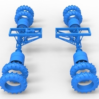 Chassis of Vintage Monster Truck with double wheels 1:25 - Thumbnail 24