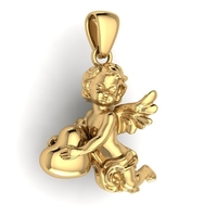 pendant angel heart 3D print model - Thumbnail 3