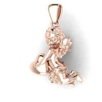 pendant angel heart 3D print model - Thumbnail 4