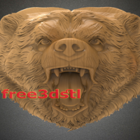 Angry bear 3D STL Model - Thumbnail 1