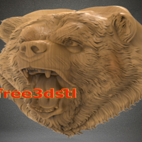 Angry bear 3D STL Model - Thumbnail 3