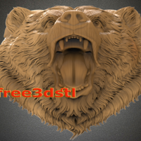 Angry bear 3D STL Model - Thumbnail 5