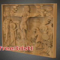 Crucifixion of Jesus 3D STL Model - Thumbnail 3
