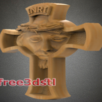 Jesus Cross 3D STL Model - Thumbnail 3