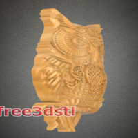 Owl 3D STL Model - Thumbnail 3