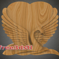 Swan with heart 3D STL Model - Thumbnail 1