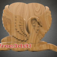 Swan with heart 3D STL Model - Thumbnail 2