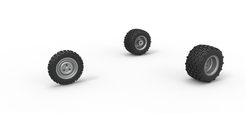 Wheel Set of Ape car proto for dirt Scale 1:25