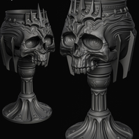 Throne of the Damned – Gothic Skull Goblet - Thumbnail 1