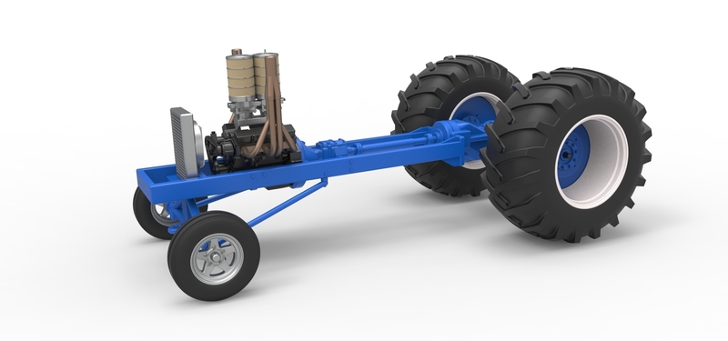 Vintage Small block Pulling tractor Base Scale 1:25