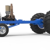 Vintage Small block Pulling tractor Base Scale 1:25 - Thumbnail 2