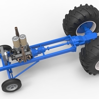 Vintage Small block Pulling tractor Base Scale 1:25 - Thumbnail 4