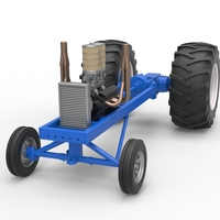 Vintage Small block Pulling tractor Base Scale 1:25 - Thumbnail 5