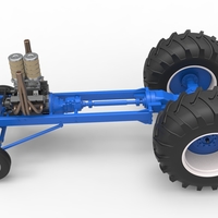 Vintage Small block Pulling tractor Base Scale 1:25 - Thumbnail 8