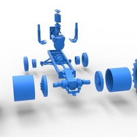 Vintage Small block Pulling tractor Base Scale 1:25 - Thumbnail 21