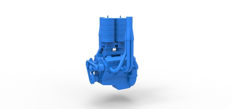 Engine of Vintage Small block Pulling tractor Scale 1:25