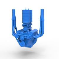 Engine of Vintage Small block Pulling tractor Scale 1:25 - Thumbnail 4