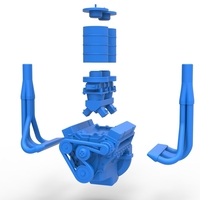 Engine of Vintage Small block Pulling tractor Scale 1:25 - Thumbnail 12