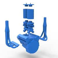 Engine of Vintage Small block Pulling tractor Scale 1:25 - Thumbnail 15