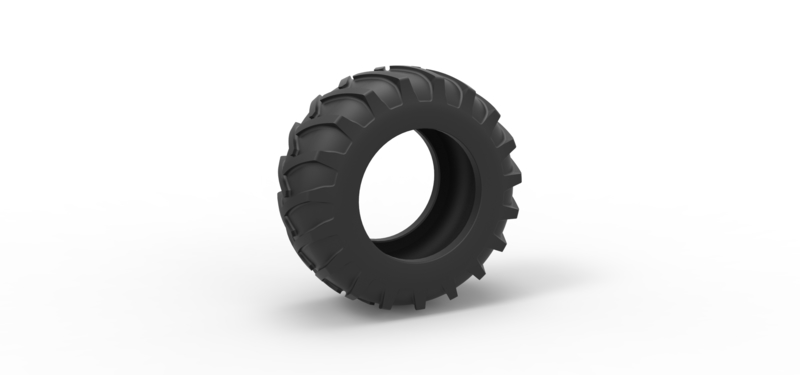 Tire of Vintage Pulling tractor Version 1 Scale 1:25