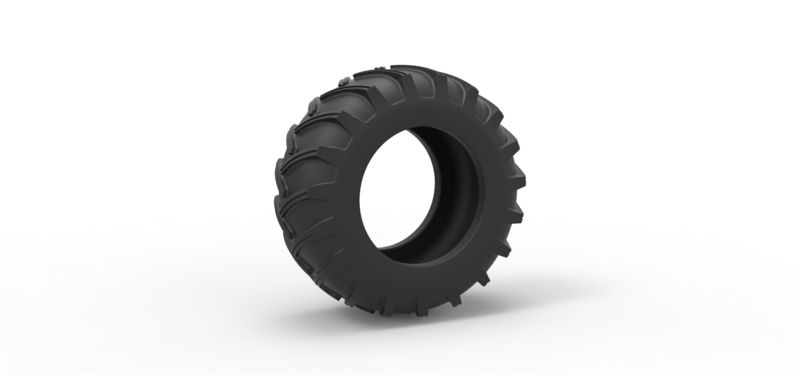 Tire of Vintage Pulling tractor Version 2 Scale 1:25