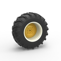 Rear wheel of Vintage Pulling tractor Scale 1:25 - Thumbnail 1