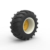 Rear wheel of Vintage Pulling tractor Scale 1:25 - Thumbnail 2