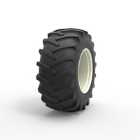 Rear wheel of Vintage Pulling tractor Scale 1:25 - Thumbnail 3