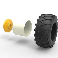 Rear wheel of Vintage Pulling tractor Scale 1:25 - Thumbnail 10