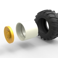 Rear wheel of Vintage Pulling tractor Scale 1:25 - Thumbnail 11