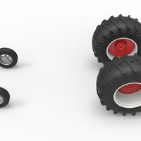 Wheel Set of Vintage Small block Pulling tractor Scale 1:25 - Thumbnail 6