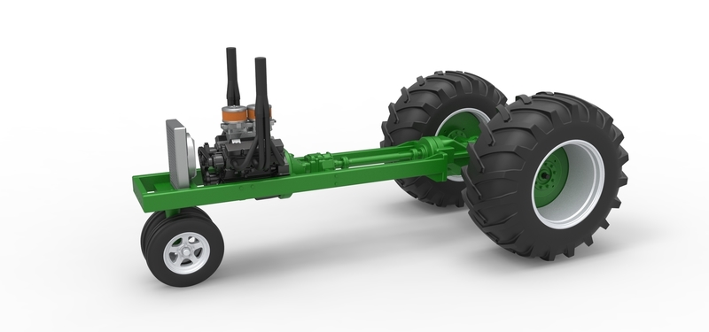 Vintage Small block Pulling tractor Base Version 2 Scale 1:25