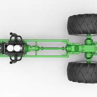 Vintage Small block Pulling tractor Base Version 2 Scale 1:25 - Thumbnail 11