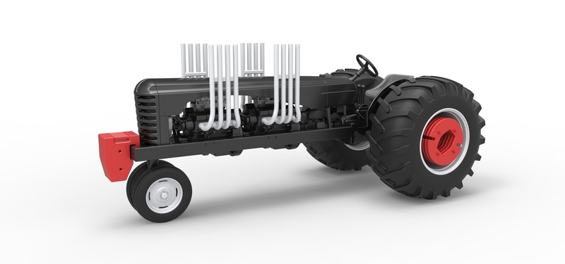 Vintage Small block Pulling tractor Version 3 Scale 1:25