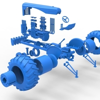 Vintage Small block Pulling tractor Version 3 Scale 1:25 - Thumbnail 17