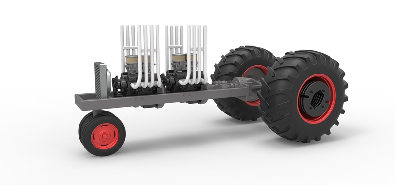 Vintage Small block Pulling tractor Base Version 3 Scale 1:25