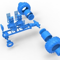 Vintage Small block Pulling tractor Base Version 3 Scale 1:25 - Thumbnail 15