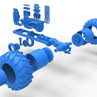 Vintage Small block Pulling tractor Base Version 3 Scale 1:25 - Thumbnail 19