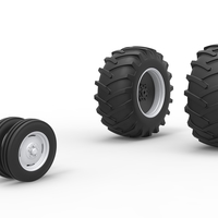 Wheel Set of Vintage Small block Pulling tractor V2 Scale 1:25 - Thumbnail 2