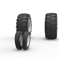 Wheel Set of Vintage Small block Pulling tractor V2 Scale 1:25 - Thumbnail 3