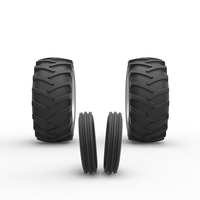 Wheel Set of Vintage Small block Pulling tractor V2 Scale 1:25 - Thumbnail 4