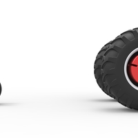 Wheel Set of Vintage Small block Pulling tractor V2 Scale 1:25 - Thumbnail 5